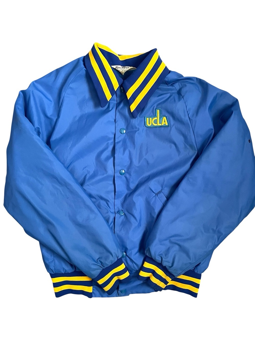 Vintage 70s 80s Don Alleson UCLA Bruins Varsity Bomber Jacket Blue Gold Size M